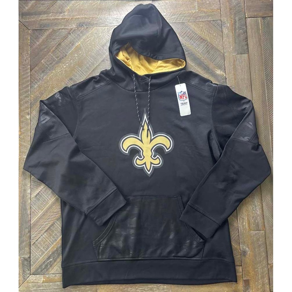NFL Team Apparel New Orleans Saints Hoodie Mens XL Black Gold Camo NWT